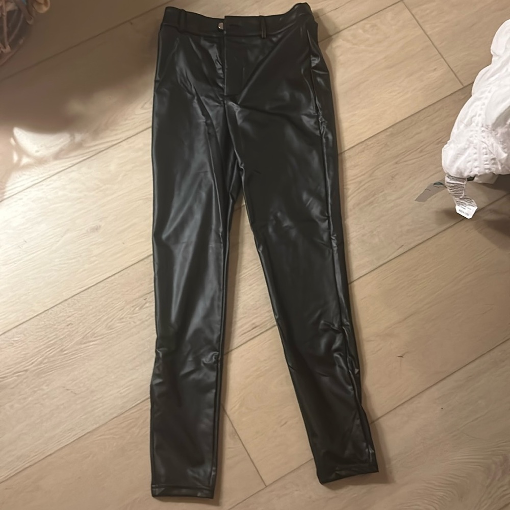 Black Leather Pants/ Leggings